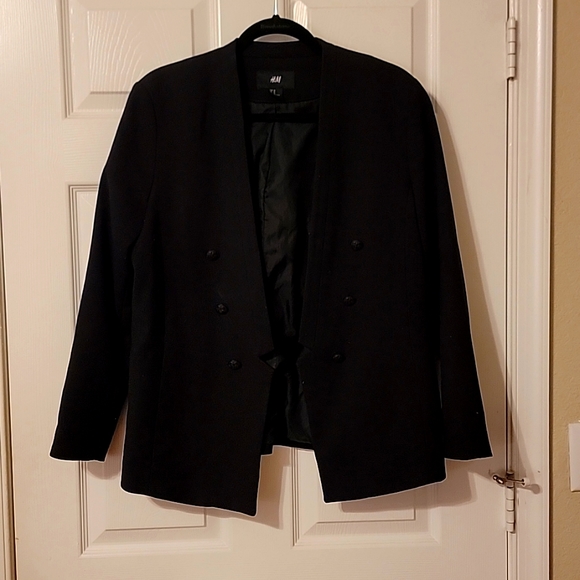 H&M Collarless Double Breasted Open Blazer - Picture 1 of 3